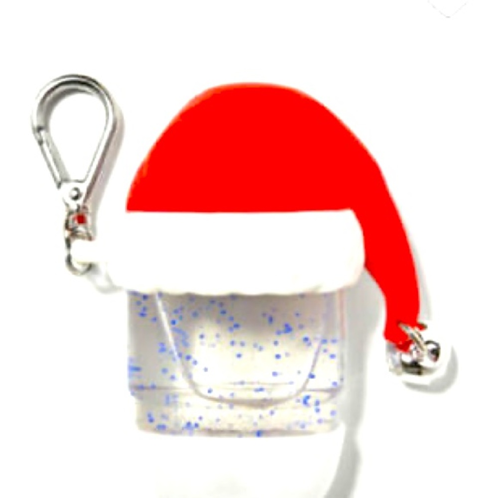 ❣️BATH AND BODY❣️SANTA CHRISTMAS HAT WITH BELL Pocket-Bac Holder/Key Chain/Clip
